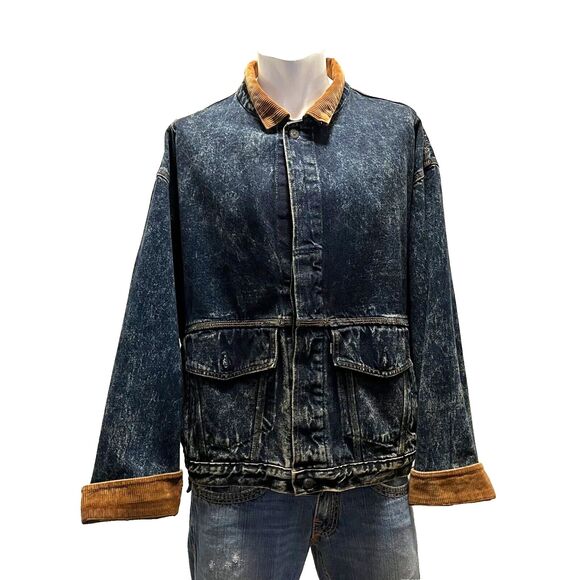LEVIS Vintage 80s Mens Made In USA Denim Corduroy Trucker Jacket XL EUC - Picture 11 of 11